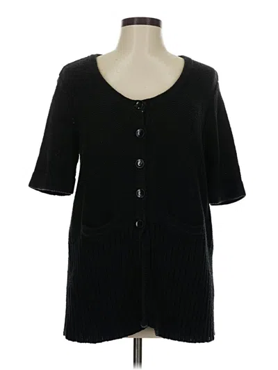 Pre-owned Jjill Cardigan Sweater In Black