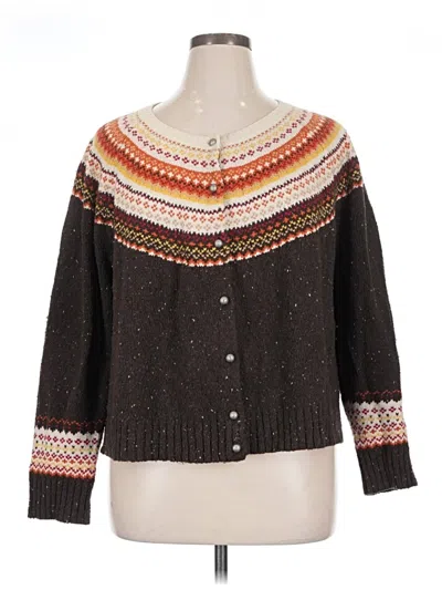 Pre-owned Jjill Cardigan Sweater In Brown