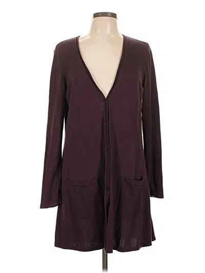 Pre-owned Jjill Cardigan Sweater In Burgundy