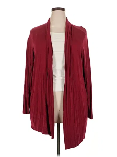 Pre-owned Jjill Cardigan Sweater In Burgundy