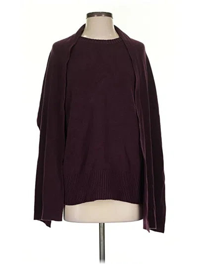 Pre-owned Jjill Cardigan Sweater In Burgundy