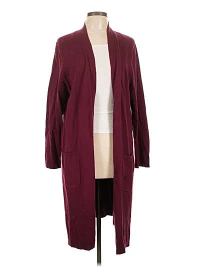Pre-owned Jjill Cardigan Sweater In Burgundy