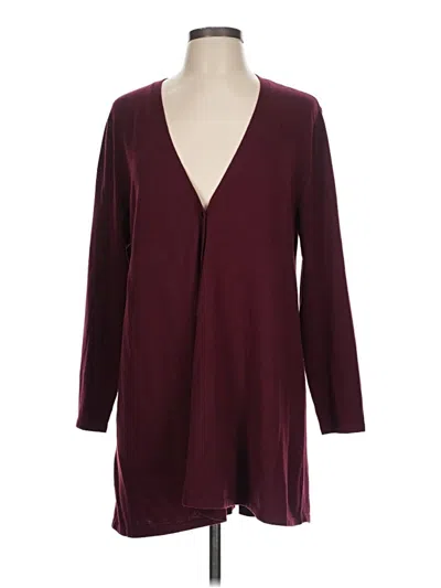 Pre-owned Jjill Cardigan Sweater In Burgundy