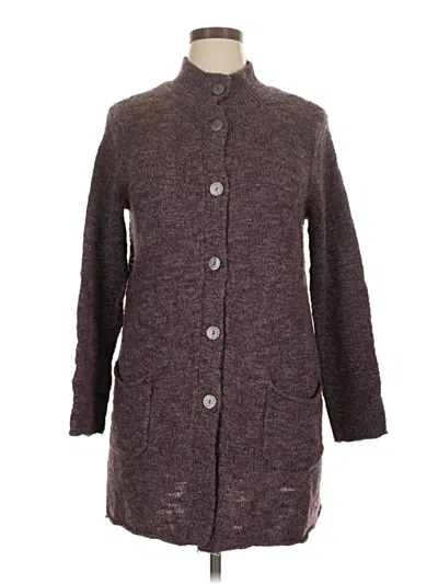 Pre-owned Jjill Cardigan Sweater In Burgundy