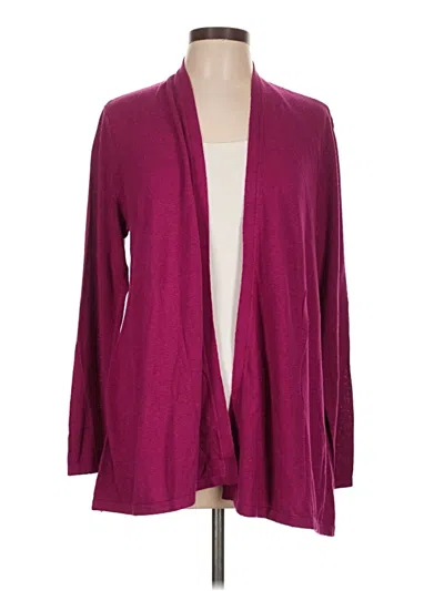 Pre-owned Jjill Cardigan Sweater In Burgundy