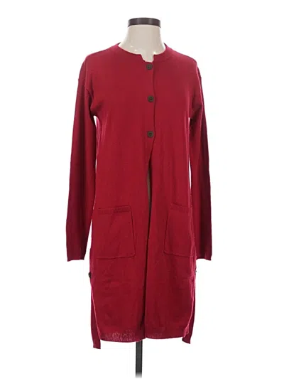 Pre-owned Jjill Cardigan Sweater In Burgundy