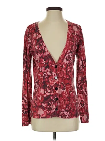 Pre-owned Jjill Cardigan Sweater In Burgundy