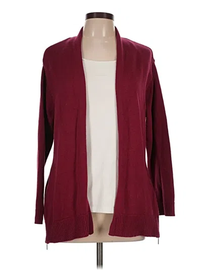 Pre-owned Jjill Cardigan Sweater In Burgundy