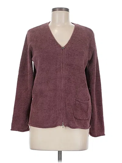 Pre-owned Jjill Cardigan Sweater In Burgundy