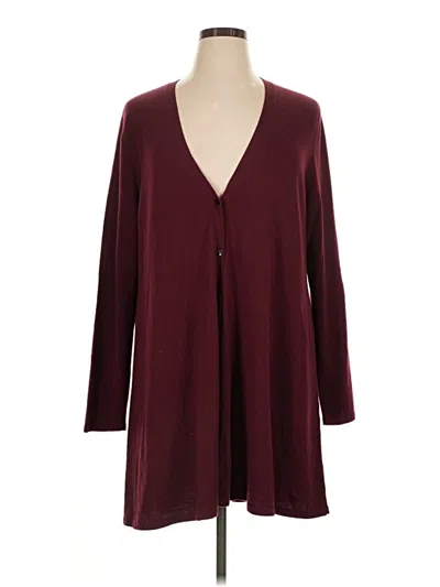 Pre-owned Jjill Cardigan Sweater In Burgundy