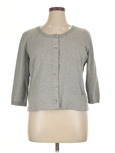 Pre-owned Jjill Cardigan Sweater In Gray