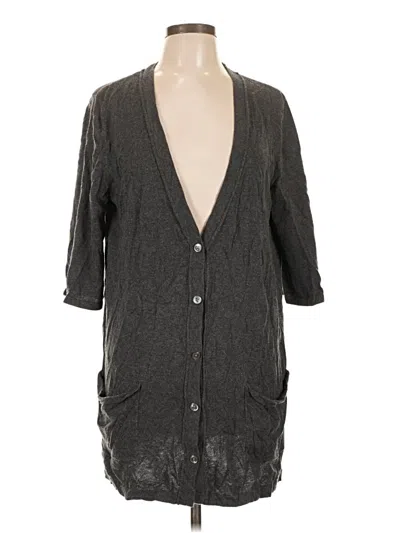 Pre-owned Jjill Cardigan Sweater In Gray