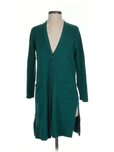 Pre-owned Jjill Cardigan Sweater In Green