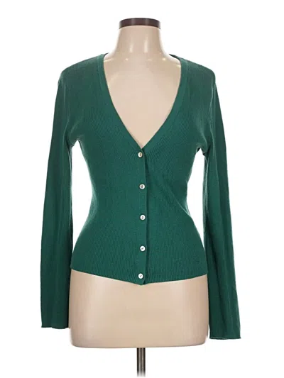 Pre-owned Jjill Cardigan Sweater In Green