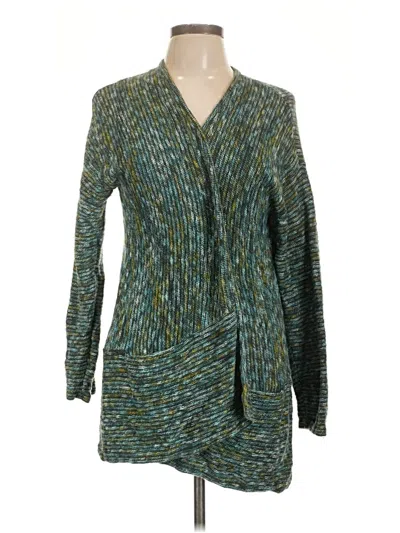 Pre-owned Jjill Cardigan Sweater In Green
