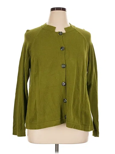 Pre-owned Jjill Cardigan Sweater In Green