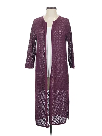 Pre-owned Jjill Cardigan Sweater In Purple