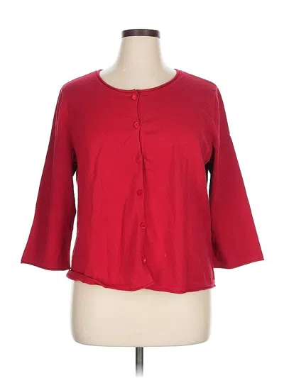 Pre-owned Jjill Cardigan Sweater In Red