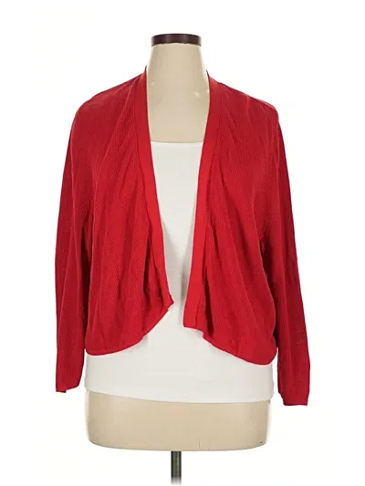 Pre-owned Jjill Cardigan Sweater In Red