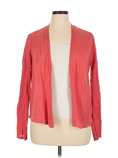 Pre-owned Jjill Cardigan Sweater In Red