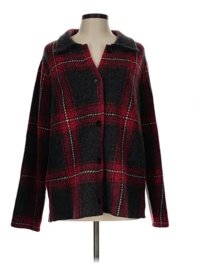Pre-owned Jjill Cardigan Sweater In Red