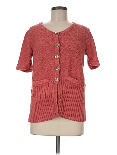 Pre-owned Jjill Cardigan Sweater In Red