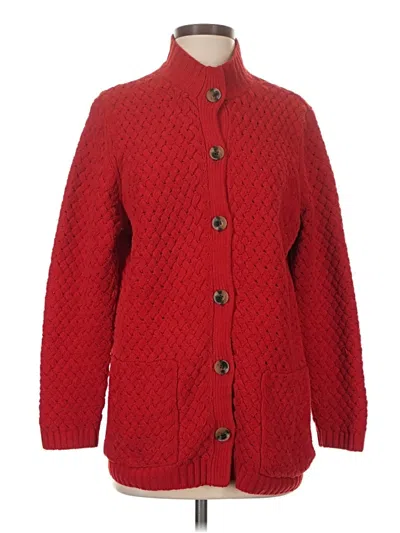 Pre-owned Jjill Cardigan Sweater In Red