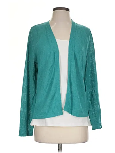 Pre-owned Jjill Cardigan Sweater In Teal