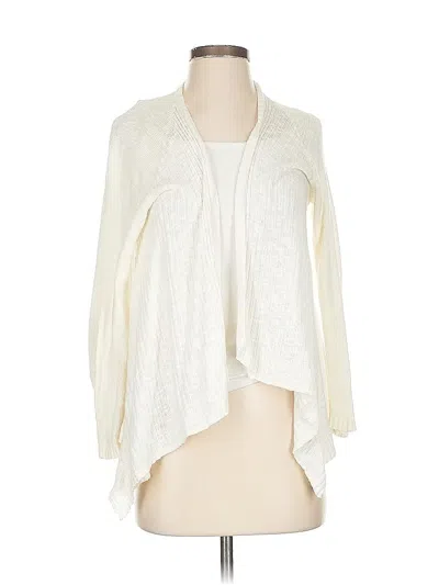 Pre-owned Jjill Cardigan Sweater In White