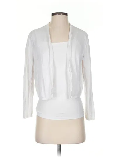 Pre-owned Jjill Cardigan Sweater In White
