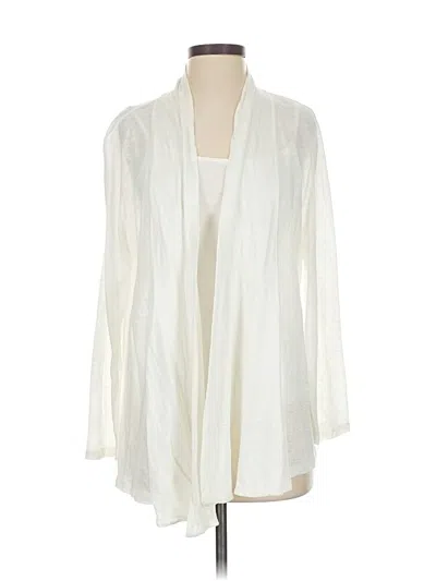 Pre-owned Jjill Cardigan Sweater In White
