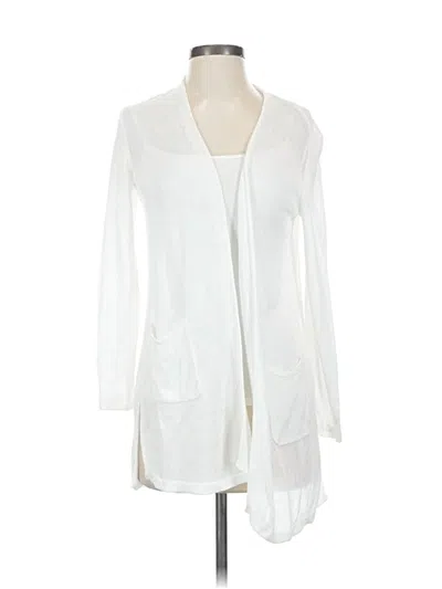 Pre-owned Jjill Cardigan Sweater In White