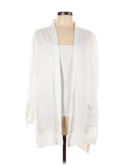Pre-owned Jjill Cardigan Sweater In White