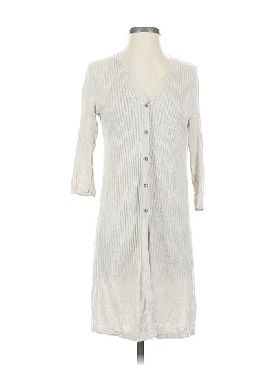 Pre-owned Jjill Cardigan Sweater In White