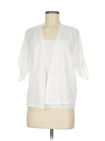 Pre-owned Jjill Cardigan Sweater In White