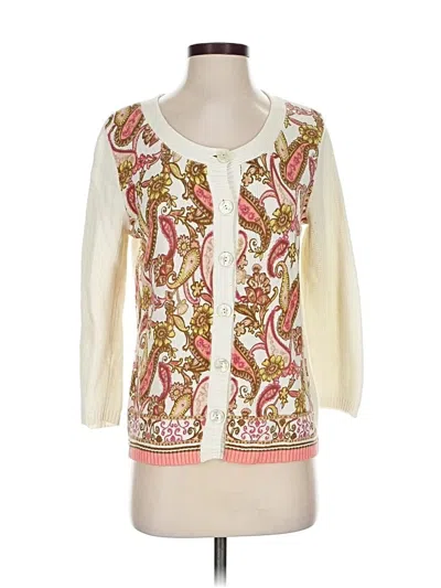 Pre-owned Jjill Cardigan Sweater In White