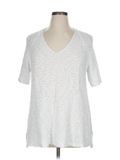 Pre-owned Jjill Cardigan Sweater In White