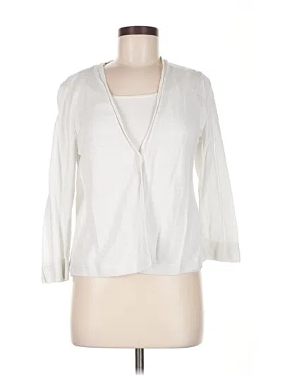 Pre-owned Jjill Cardigan Sweater In White