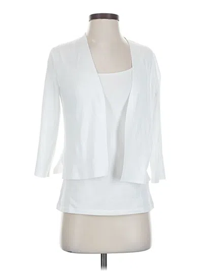 Pre-owned Jjill Cardigan Sweater In White
