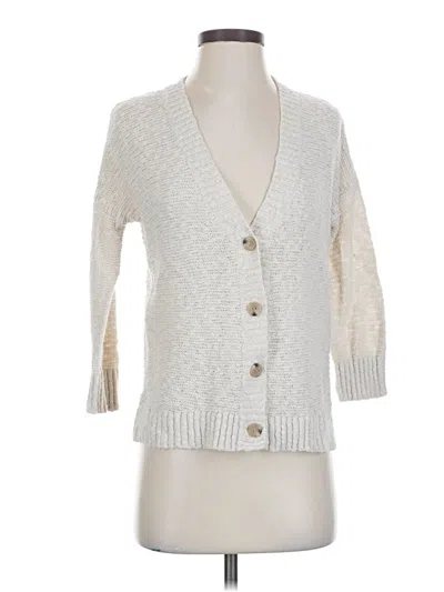 Pre-owned Jjill Cardigan Sweater In White