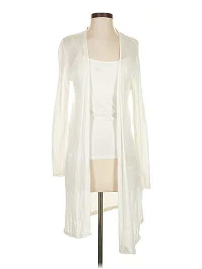 Pre-owned Jjill Cardigan Sweater In White