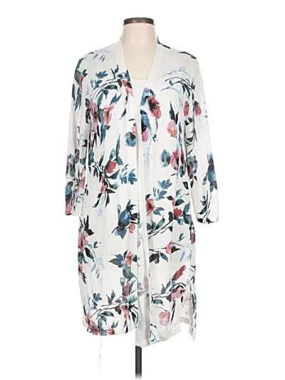 Pre-owned Jjill Cardigan Sweater In White