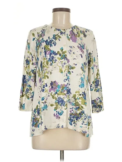 Pre-owned Jjill Cardigan Sweater In White