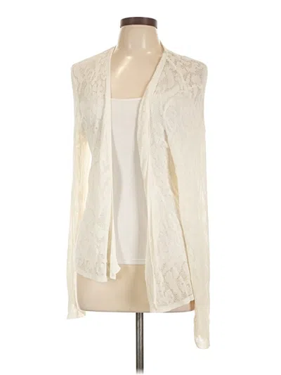 Pre-owned Jjill Cardigan Sweater In White