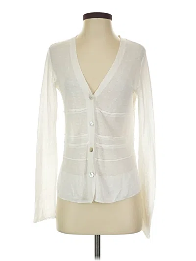 Pre-owned Jjill Cardigan Sweater In White