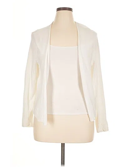 Pre-owned Jjill Cardigan Sweater In White