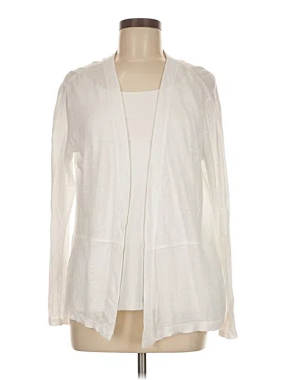Pre-owned Jjill Cardigan Sweater In White