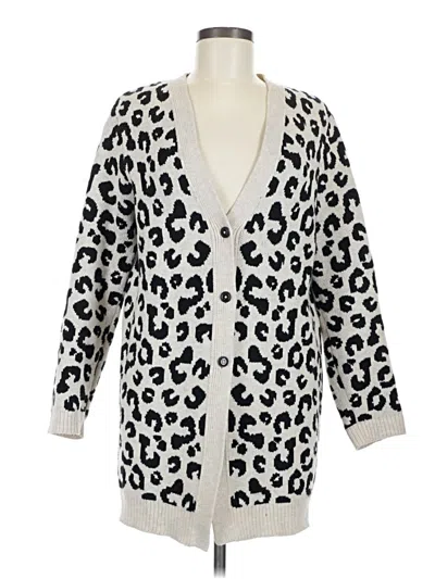 Pre-owned Jjill Cardigan Sweater In White