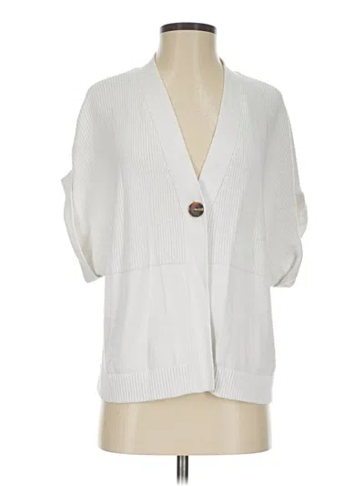 Pre-owned Jjill Cardigan Sweater In White