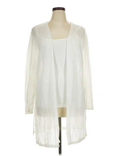 Pre-owned Jjill Cardigan Sweater In White